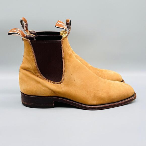 RM Williams Boots Mens 9.5 Brown Leather Chelsea Comfort Craftsman Chisel Toe - Picture 1 of 14